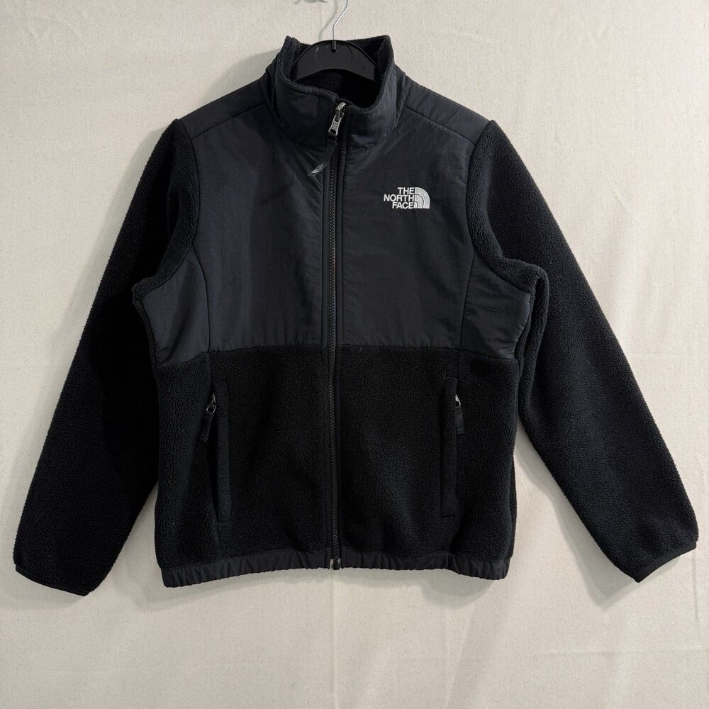 The North Face Black Denali Zip Up Fleece Jacket Girls M(10/12)